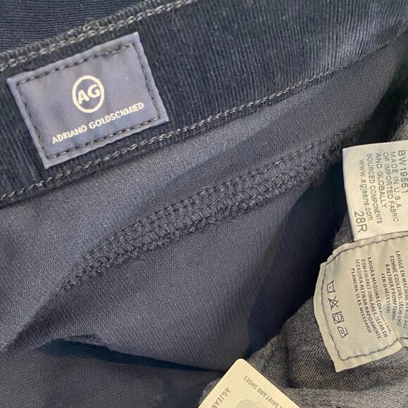 AG ADRIANA GOLDSCHMIED THE PRIMA CIGARETTE LEG NAVY CORDUROY JEANS SIZE 28 NWTS!